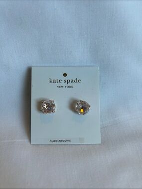 kate spade Clear Crystal Stud Earrings in Gold